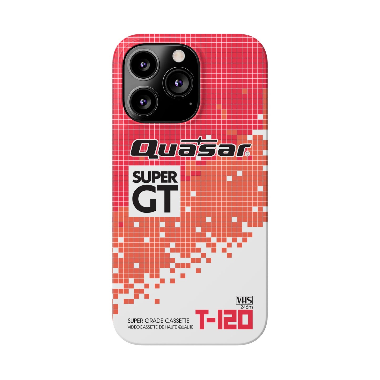 VHS Visions - retro Quasar Super GT T-120 VHS tape inspired slim iPhone cases