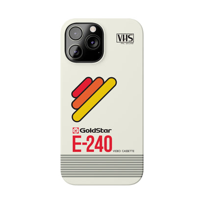 VHS Visions - retro Goldstar E-240 VHS tape inspired slim iPhone cases