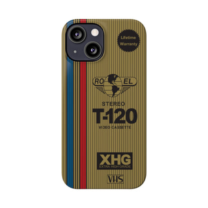 VHS Visions - retro RO EL stereo T-120 VHS tape inspired slim iPhone cases