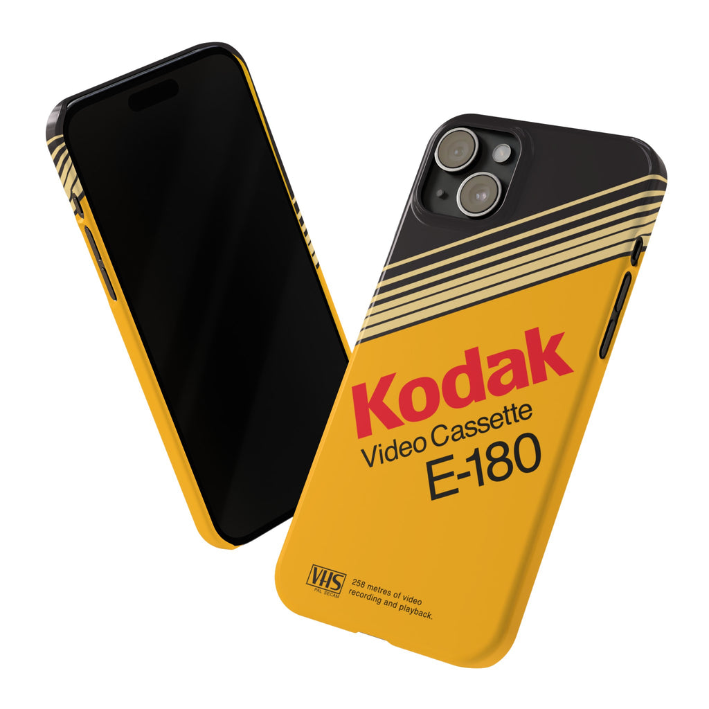 VHS Visions - retro Kodak E180 VHS tape inspired slim iPhone cases