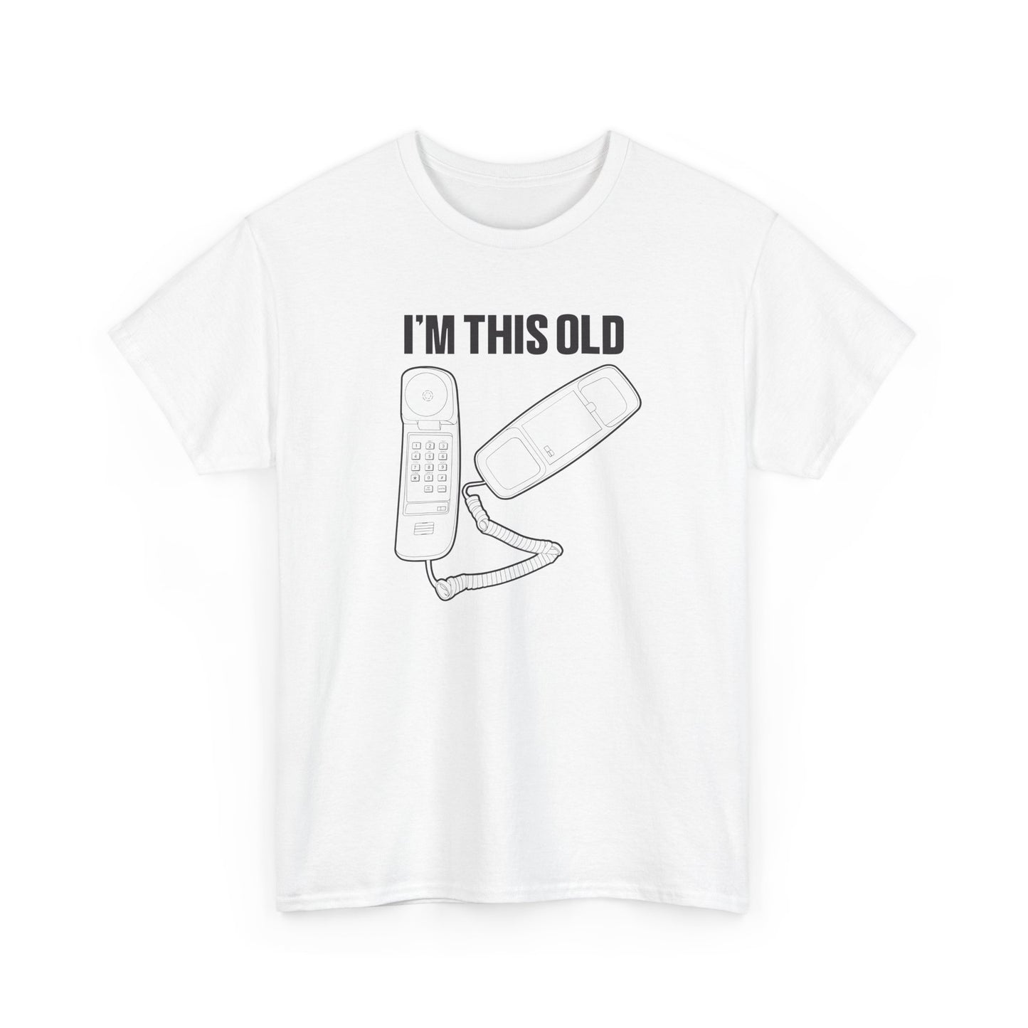 I'm this old - retro corded phone unisex tshirt