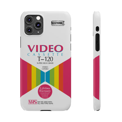 VHS Visions - retro Masterbilt T-120 Super High Grade VHS tape inspired slim iPhone cases