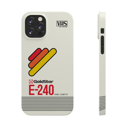 VHS Visions - retro Goldstar E-240 VHS tape inspired slim iPhone cases