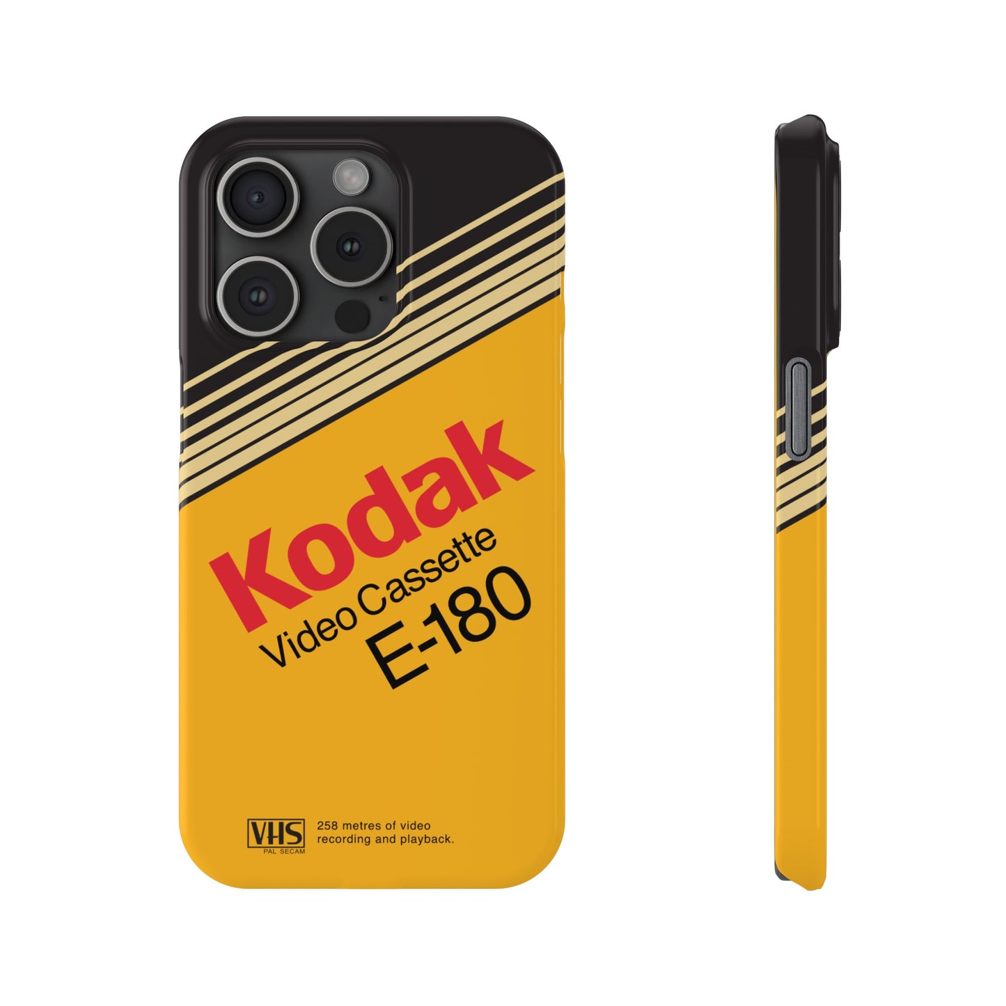 VHS Visions - retro Kodak E180 VHS tape inspired slim iPhone cases