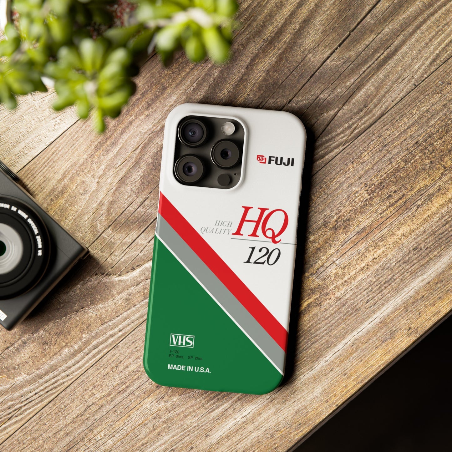 VHS Visions - retro Fuji HQ 120 VHS tape inspired slim iPhone cases