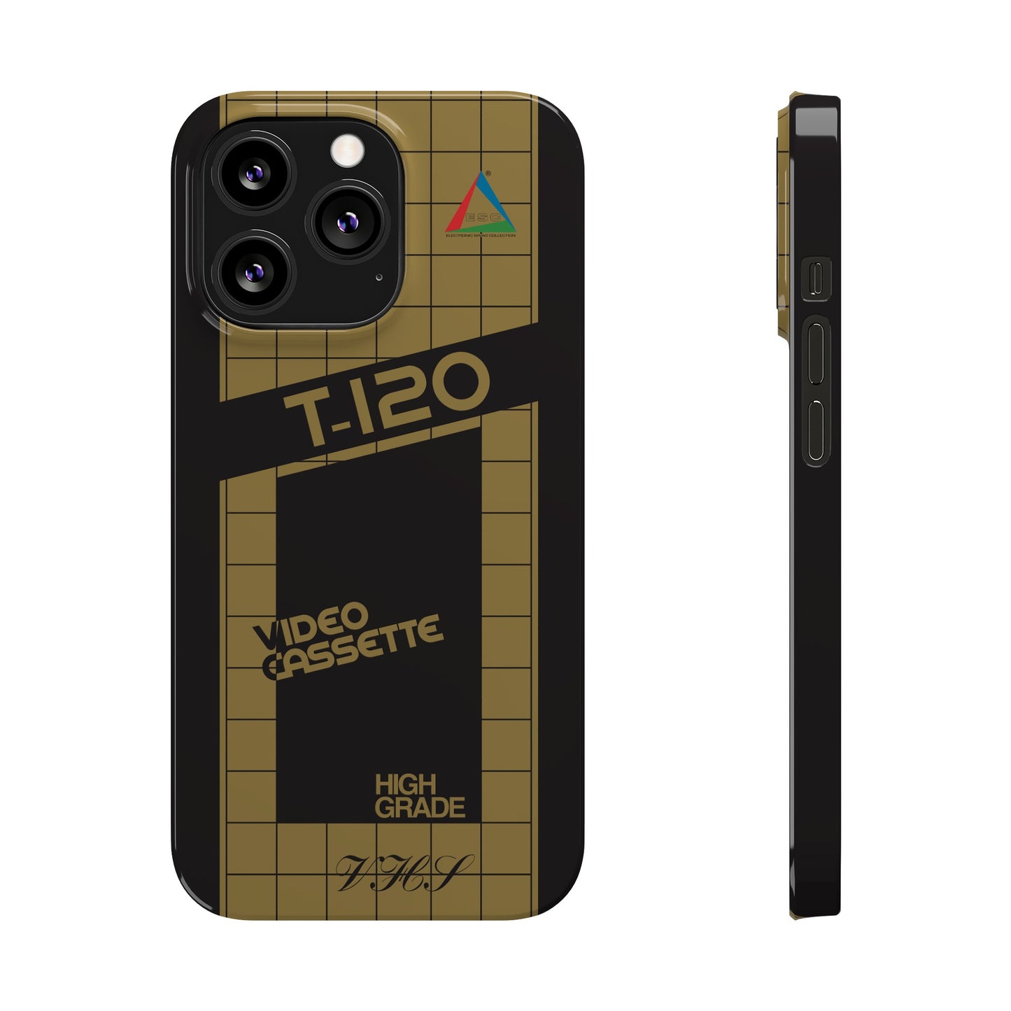 VHS Visions - retro ESC T-120 VHS tape inspired slim iPhone cases