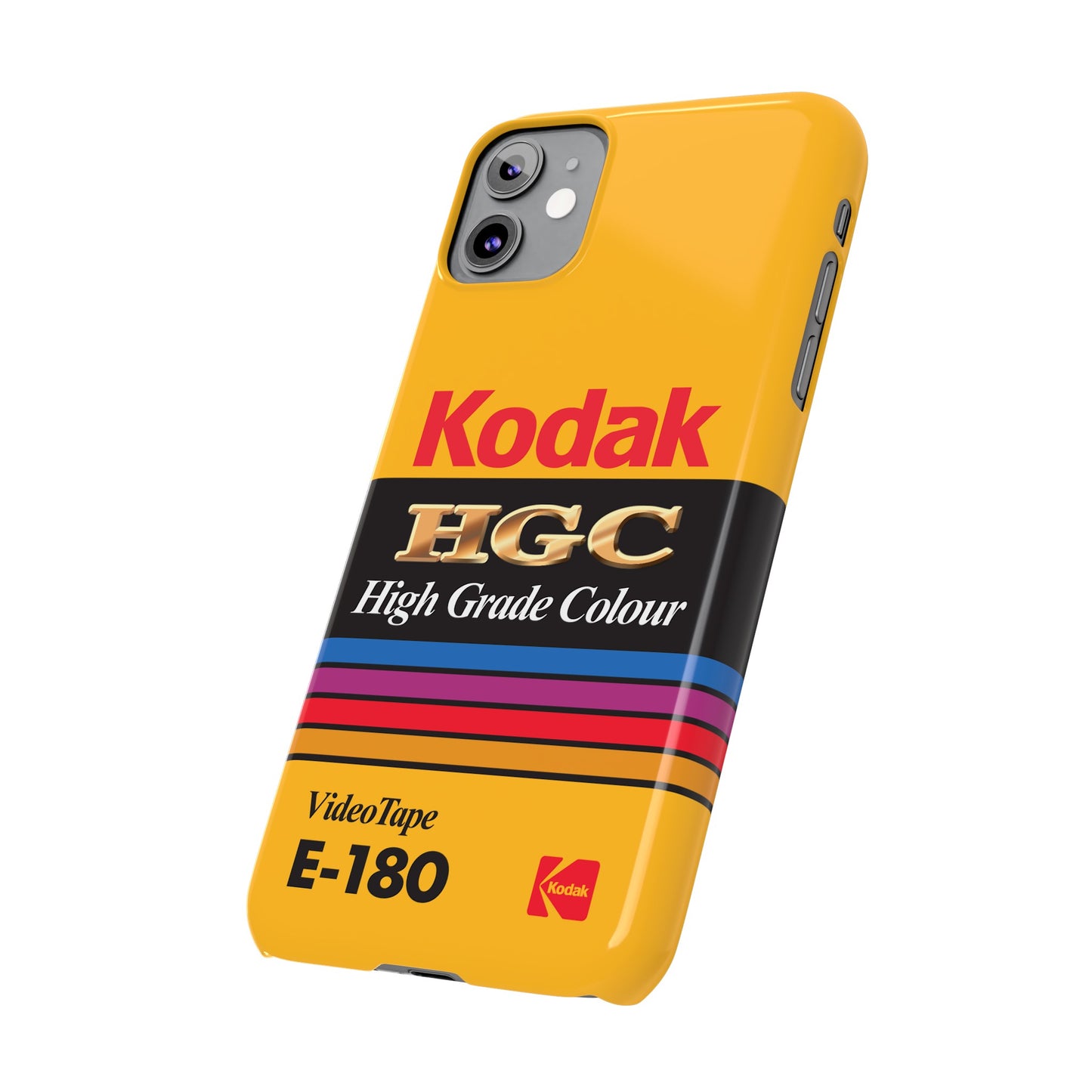 VHS Visions - retro Kodak HGC High Grade Colour E-180 VHS tape inspired slim iPhone cases