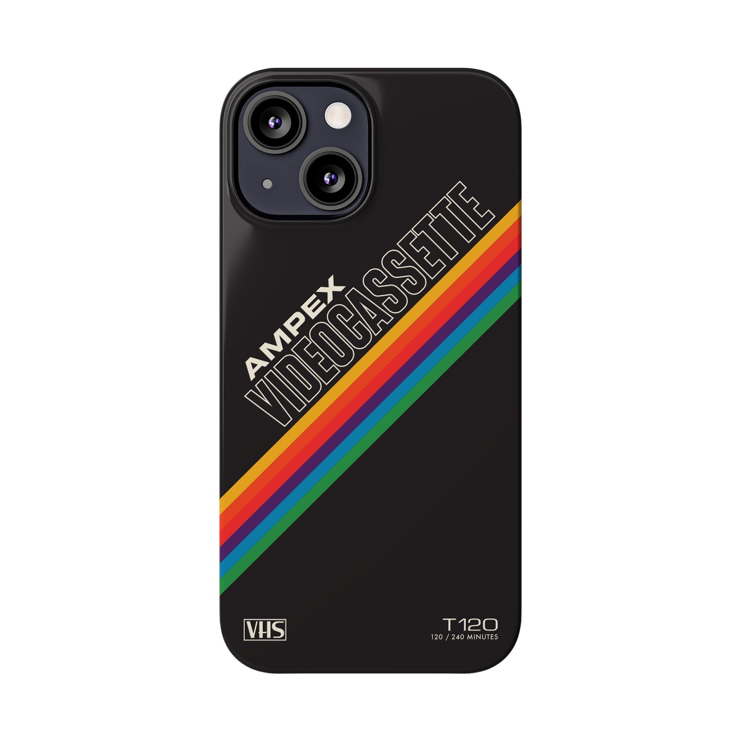 VHS Visions - retro AMPEX T-120 VHS tape inspired slim iPhone cases