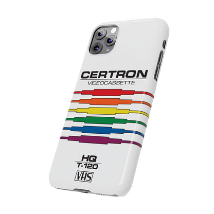 VHS Visions - retro Certron HQ T-120 VHS tape inspired slim iPhone cases