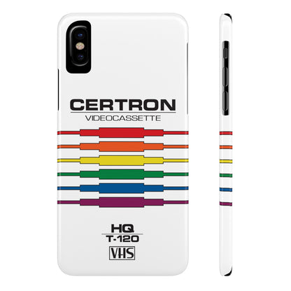 VHS Visions - retro Certron HQ T-120 VHS tape inspired slim iPhone cases