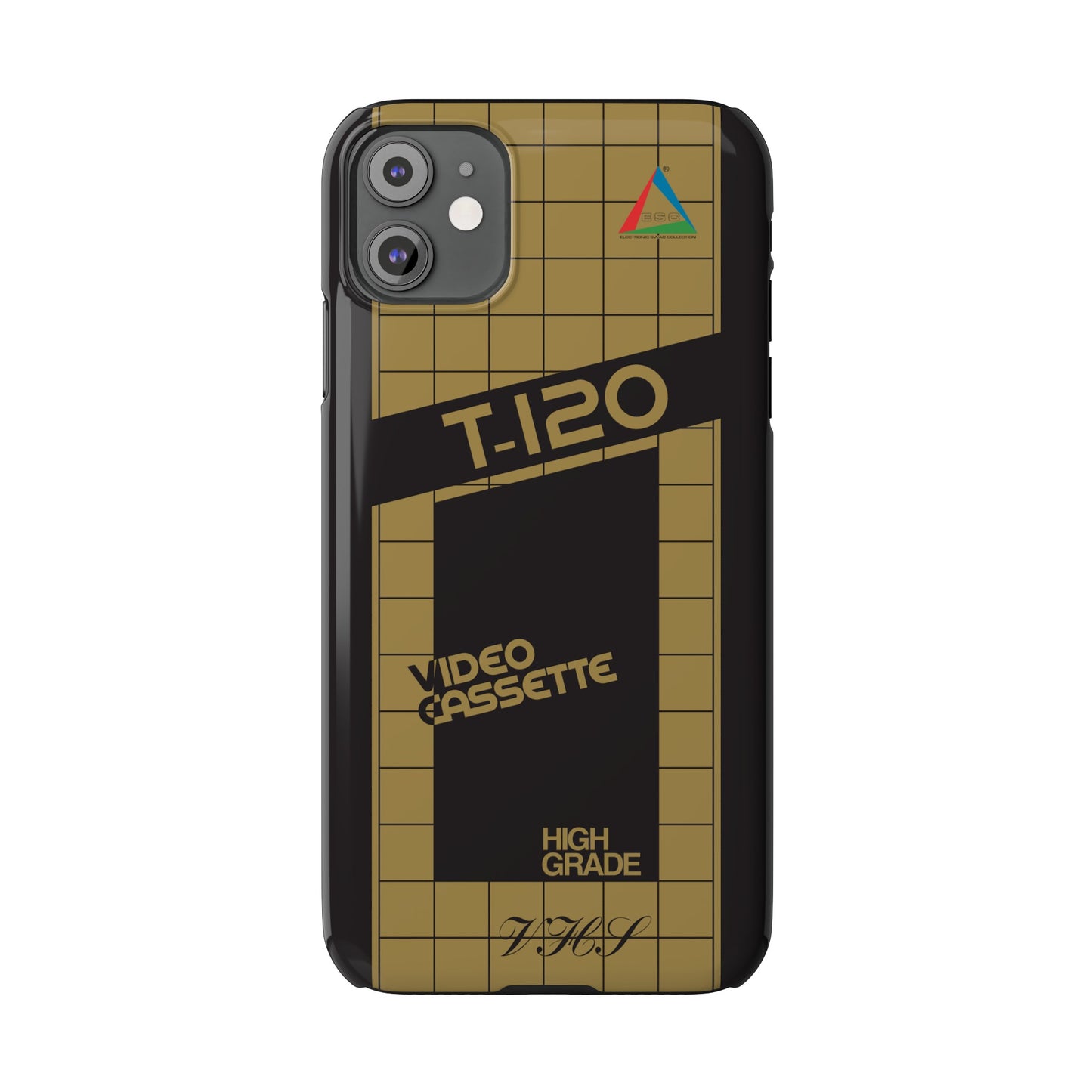 VHS Visions - retro ESC T-120 VHS tape inspired slim iPhone cases