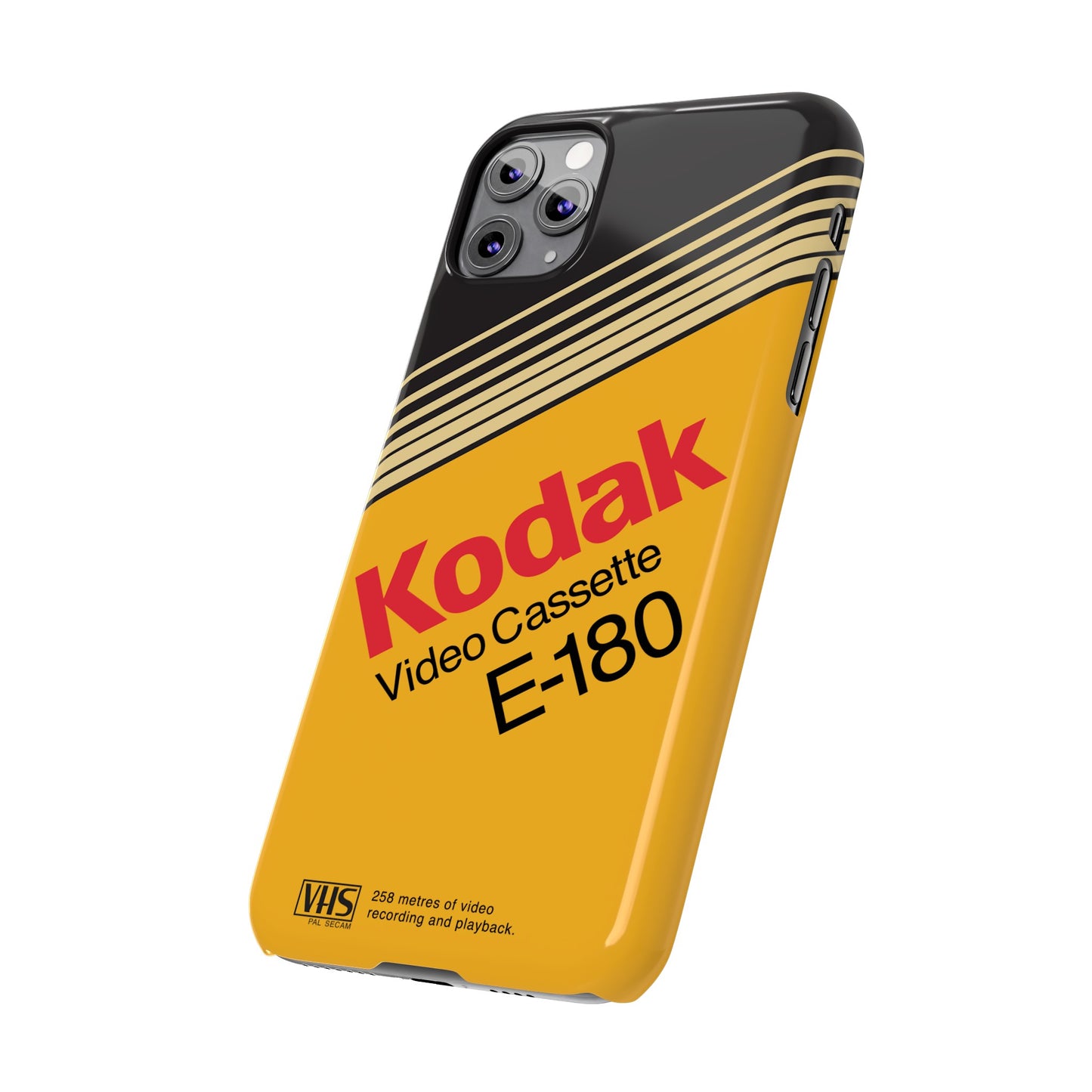 VHS Visions - retro Kodak E180 VHS tape inspired slim iPhone cases
