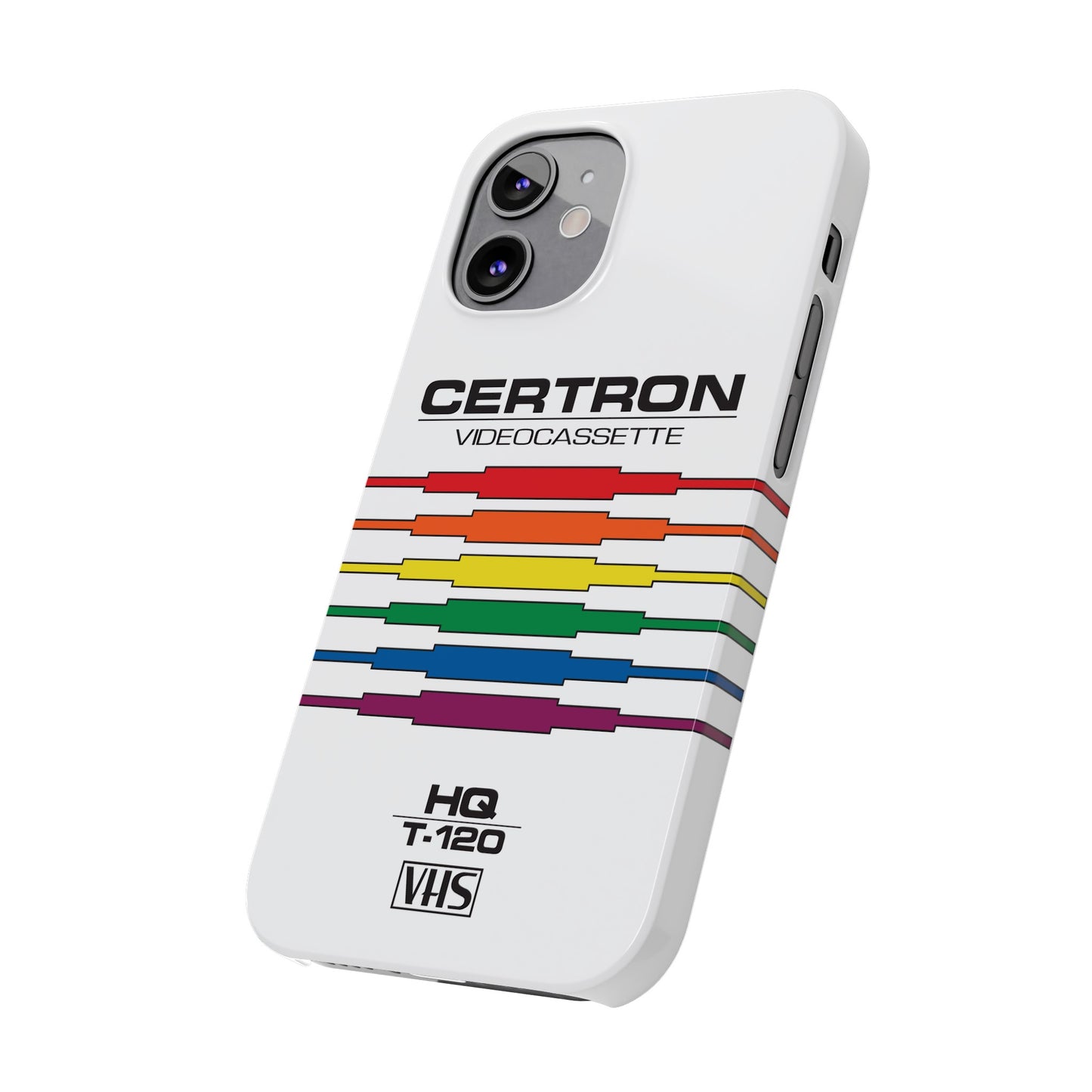 VHS Visions - retro Certron HQ T-120 VHS tape inspired slim iPhone cases