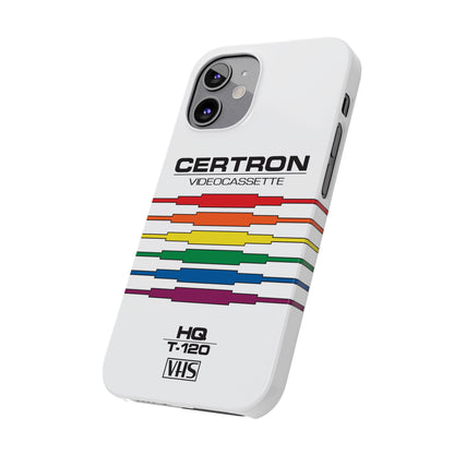 VHS Visions - retro Certron HQ T-120 VHS tape inspired slim iPhone cases