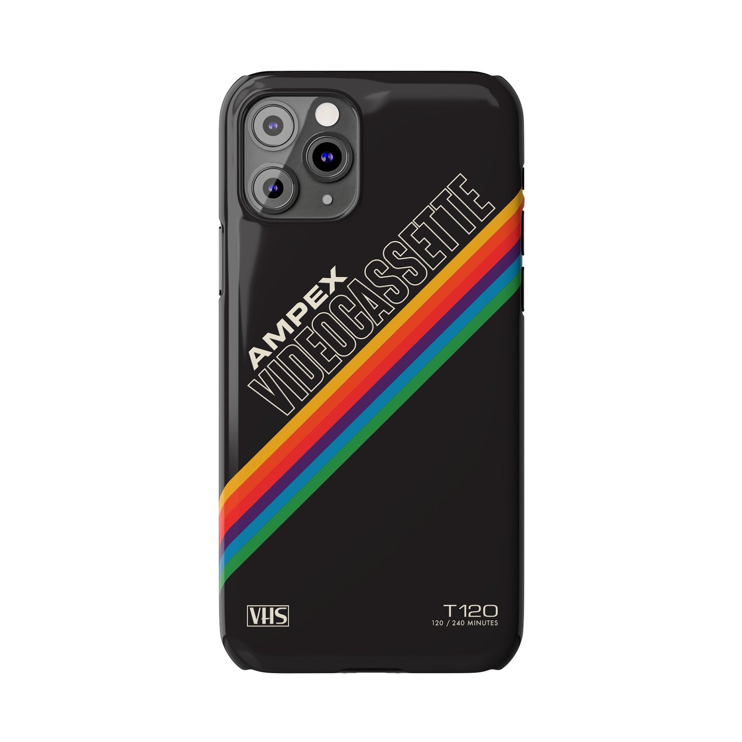 VHS Visions - retro AMPEX T-120 VHS tape inspired slim iPhone cases