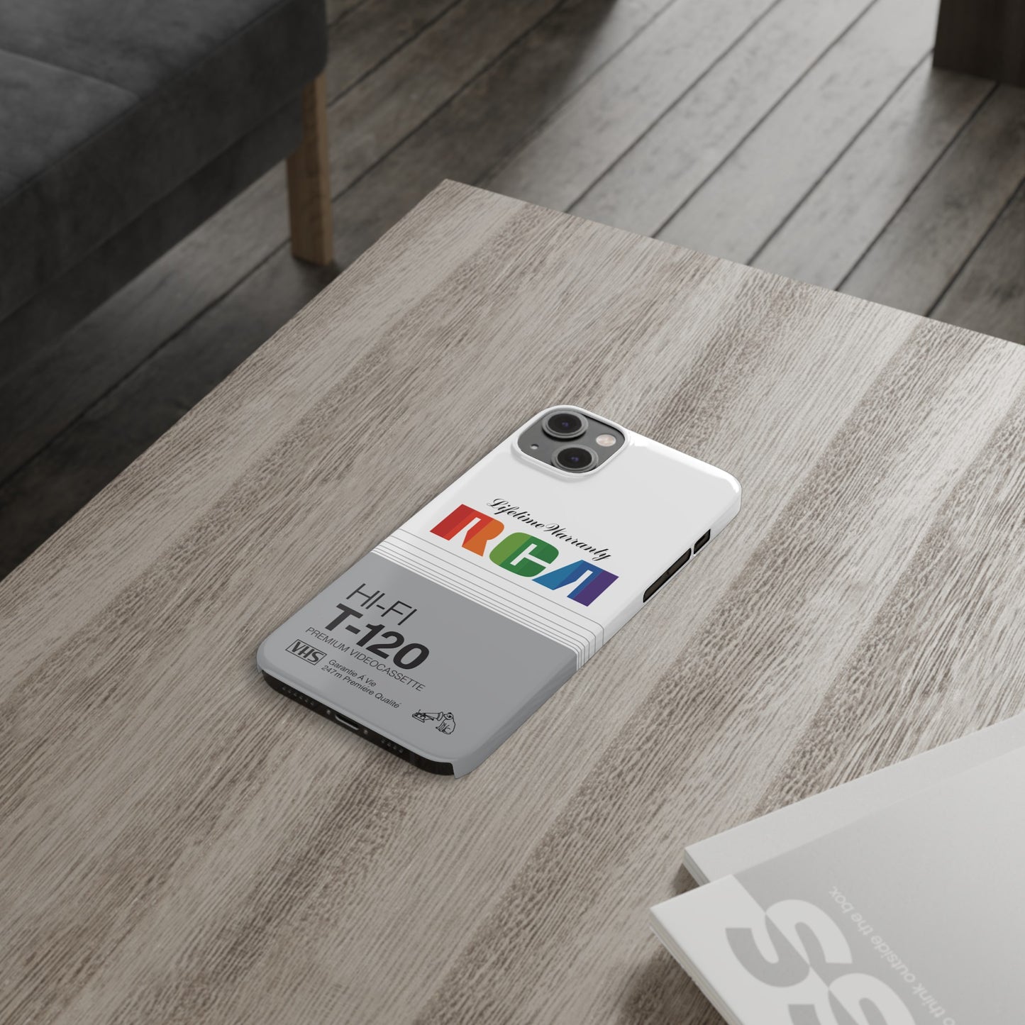 VHS Visions - retro RCA HI FI T-120 VHS tape inspired slim iPhone cases