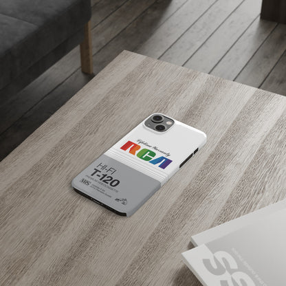 VHS Visions - retro RCA HI FI T-120 VHS tape inspired slim iPhone cases