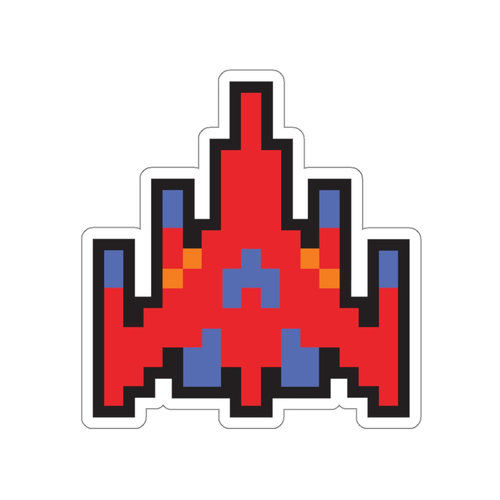 8-bit Legends: Galaga Red Fighter die-cut stickers - Rerun Designs