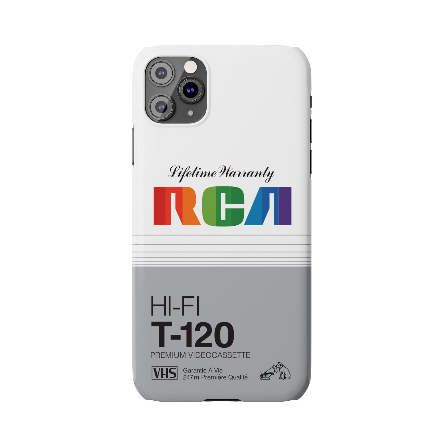 VHS Visions - retro RCA HI FI T-120 VHS tape inspired slim iPhone cases