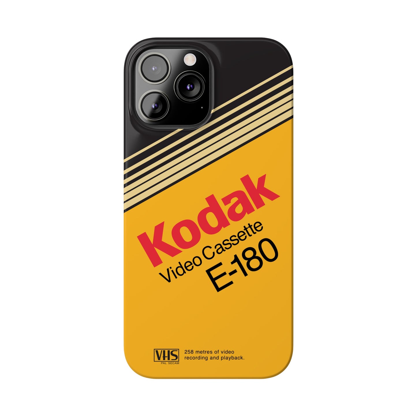 VHS Visions - retro Kodak E180 VHS tape inspired slim iPhone cases