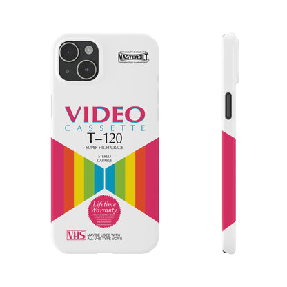 VHS Visions - retro Masterbilt T-120 Super High Grade VHS tape inspired slim iPhone cases