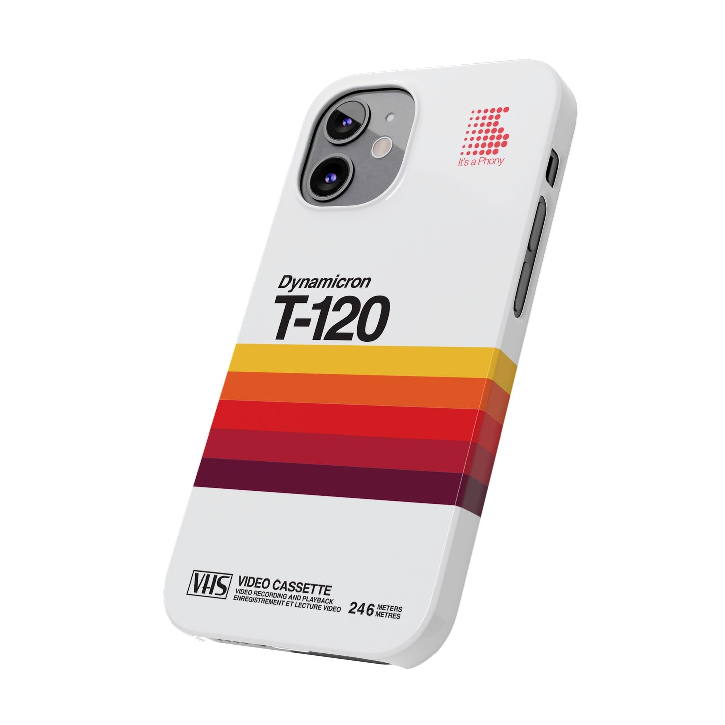 VHS Visions - retro Sony Dynamicron T120 VHS tape inspired slim iPhone cases
