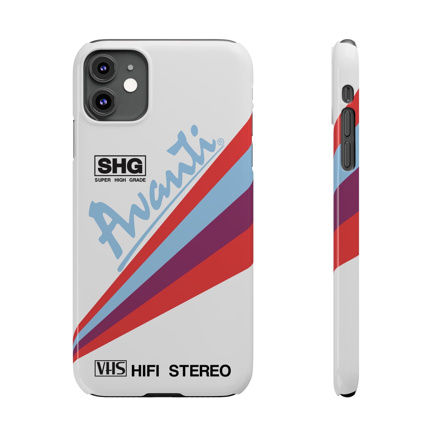 VHS Visions - retro Avanti SHG VHS tape inspired slim iPhone cases