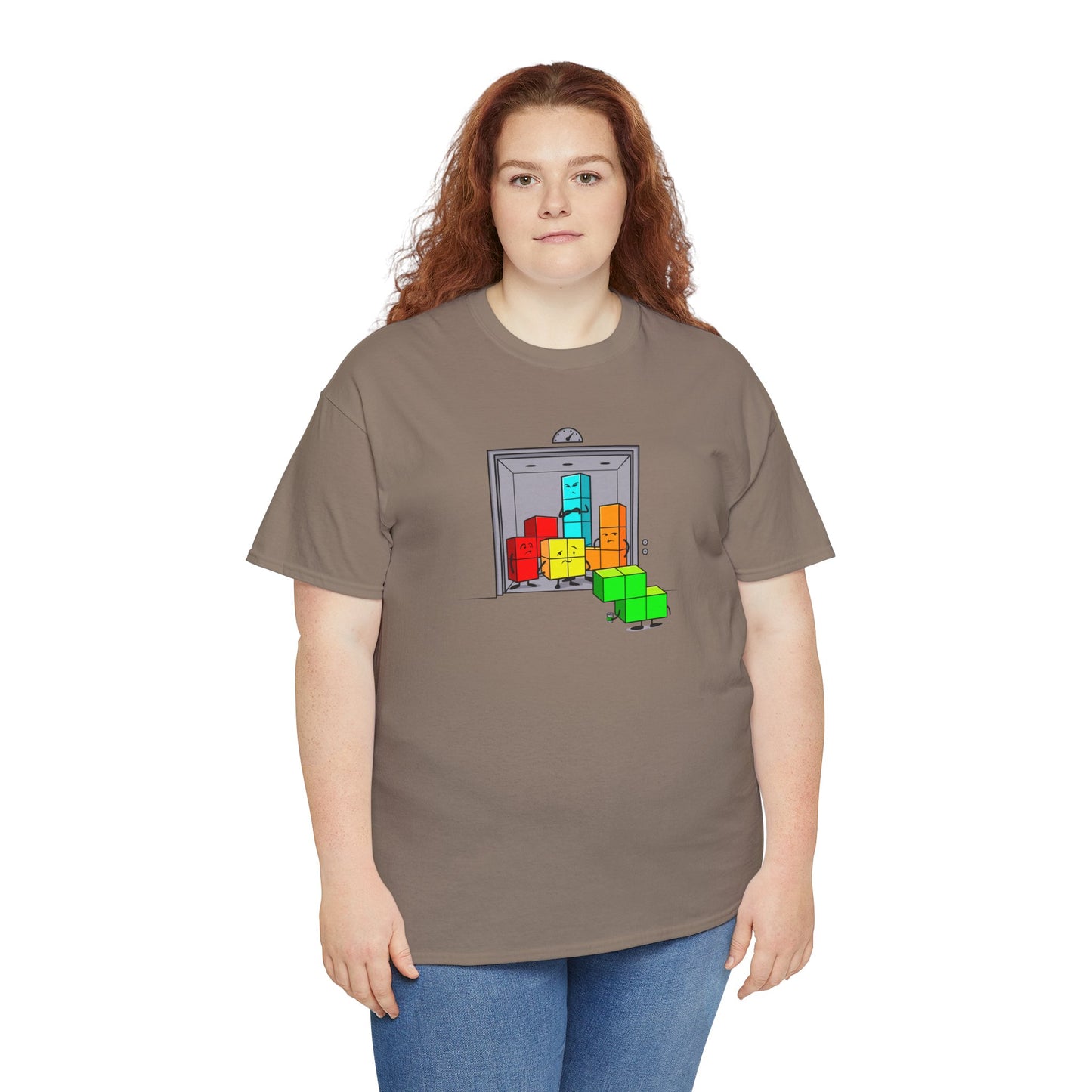 NES Tetris-inspired crowded elevator character mascot unisex t-shirt