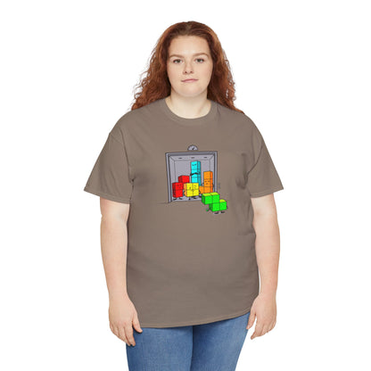 NES Tetris-inspired crowded elevator character mascot unisex t-shirt