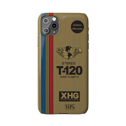 VHS Visions - retro RO EL stereo T-120 VHS tape inspired slim iPhone cases