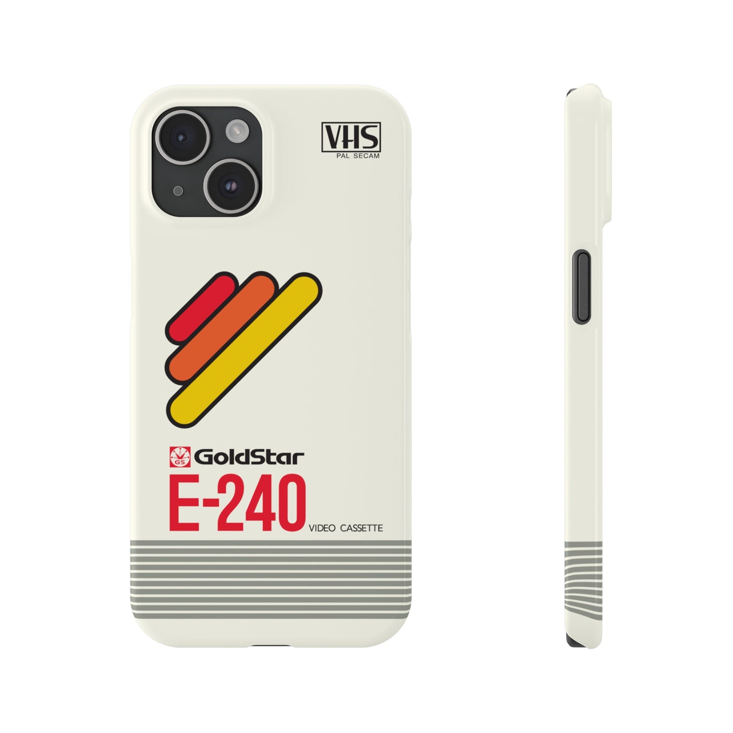 VHS Visions - retro Goldstar E-240 VHS tape inspired slim iPhone cases