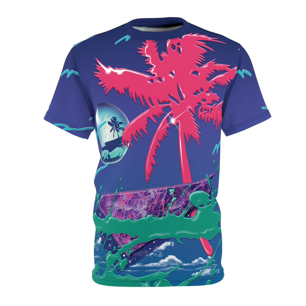 Pink Palm - Trapper Keeper inspired unisex cut & sew all over print tee