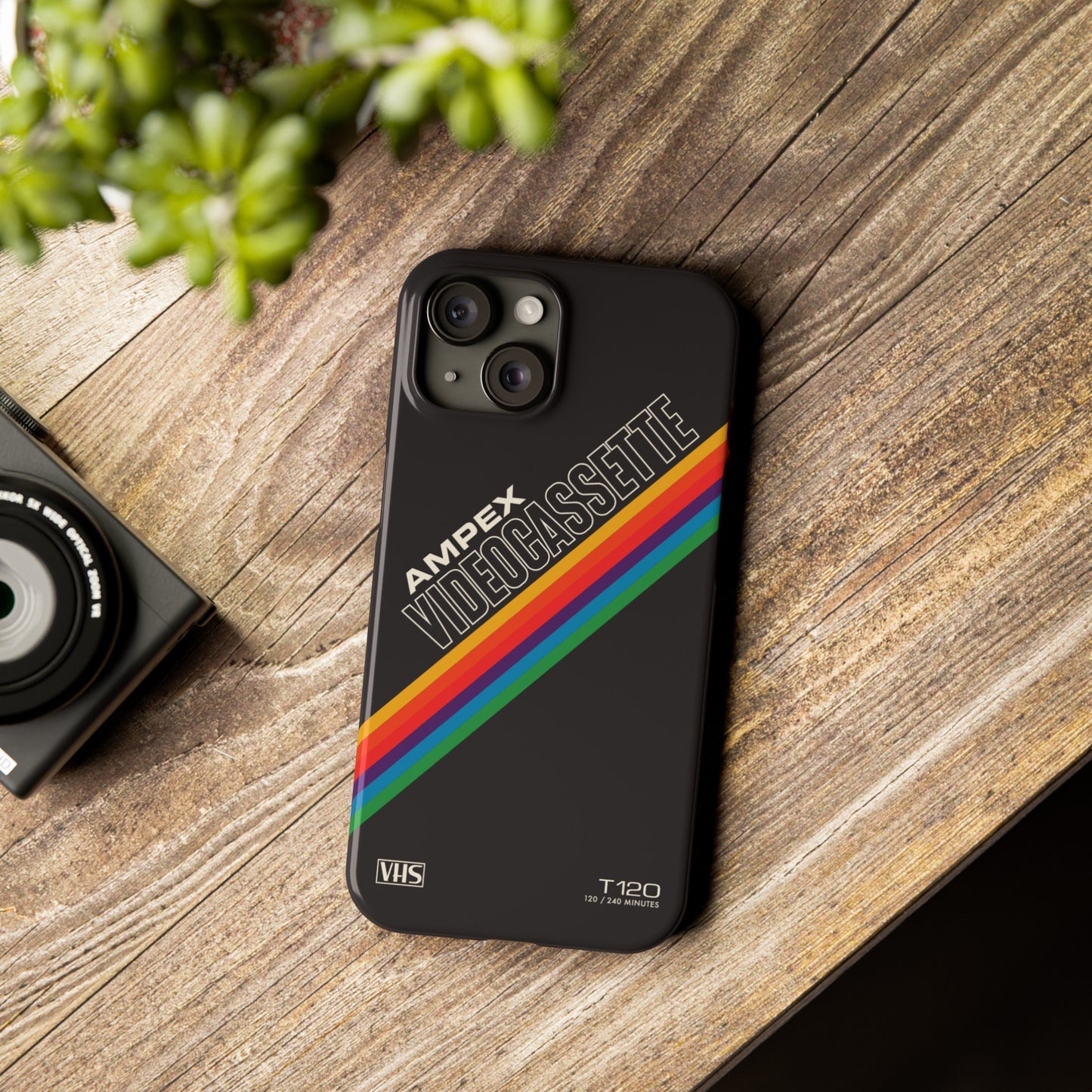 VHS Visions - retro AMPEX T-120 VHS tape inspired slim iPhone cases