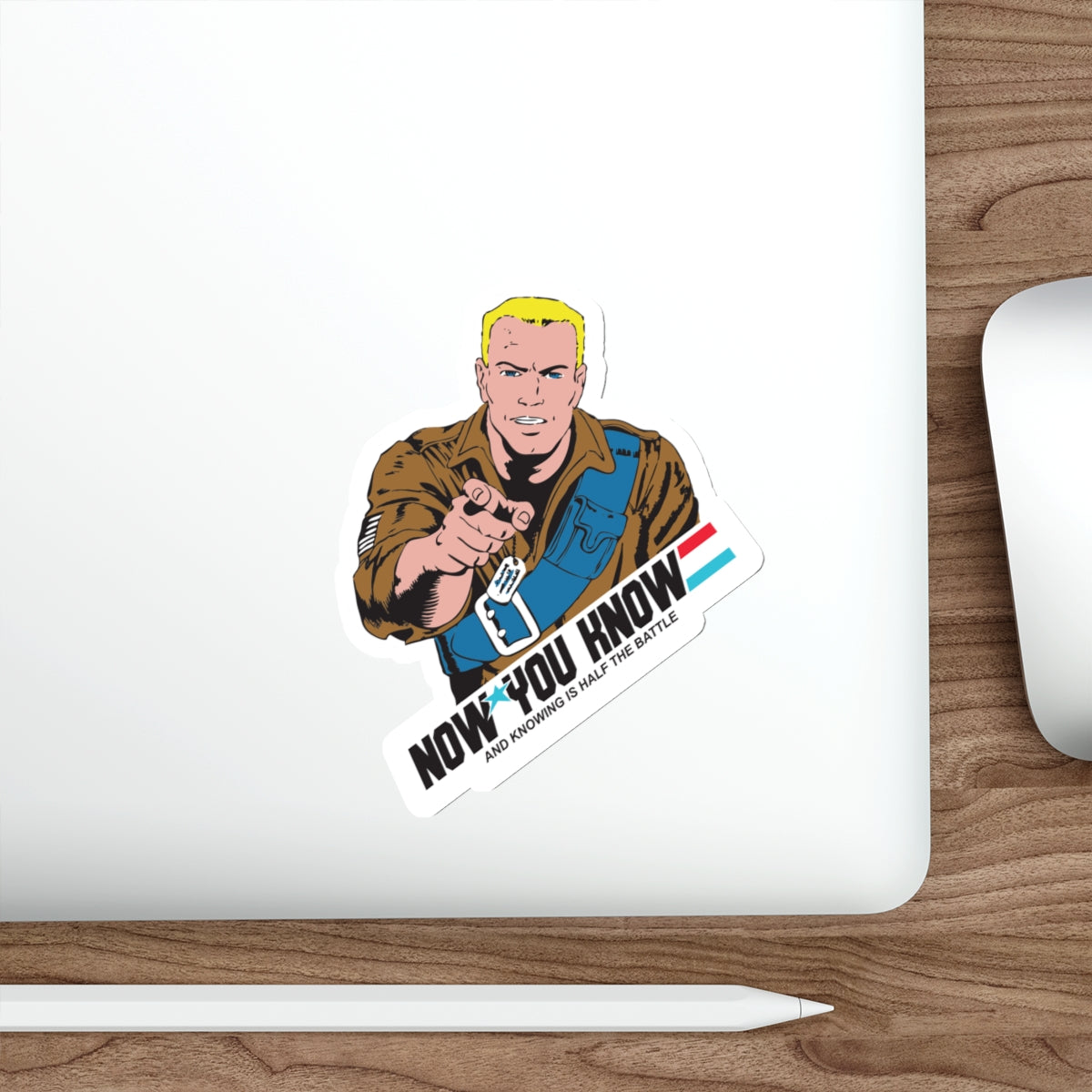 GI Joe Duke "Now You Know" die-cut stickers