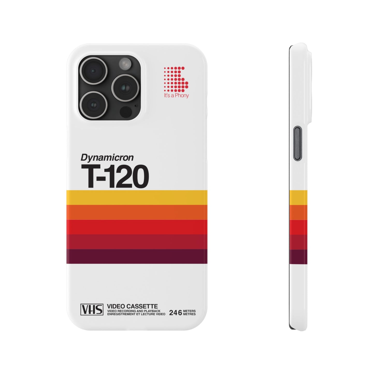 VHS Visions - retro Sony Dynamicron T120 VHS tape inspired slim iPhone cases