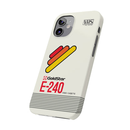 VHS Visions - retro Goldstar E-240 VHS tape inspired slim iPhone cases