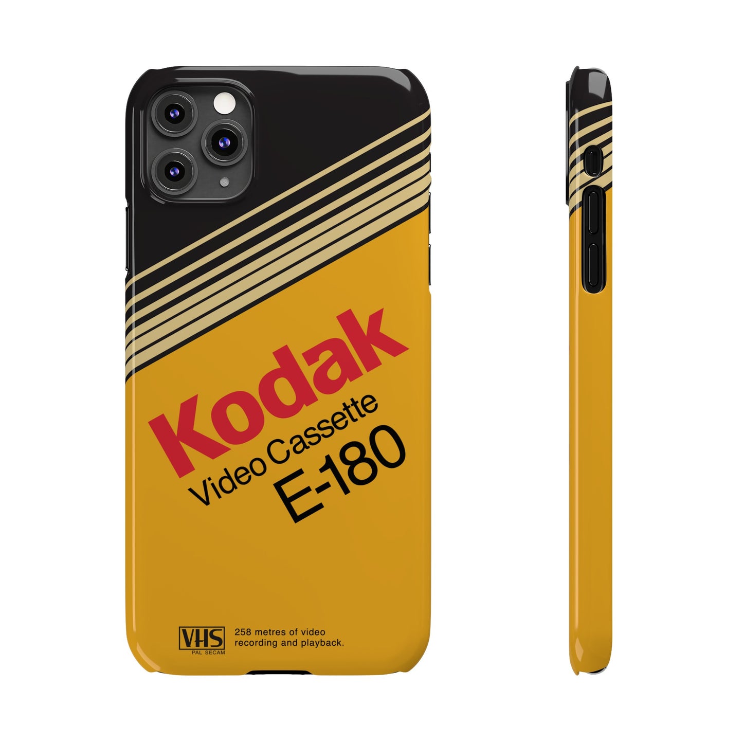 VHS Visions - retro Kodak E180 VHS tape inspired slim iPhone cases