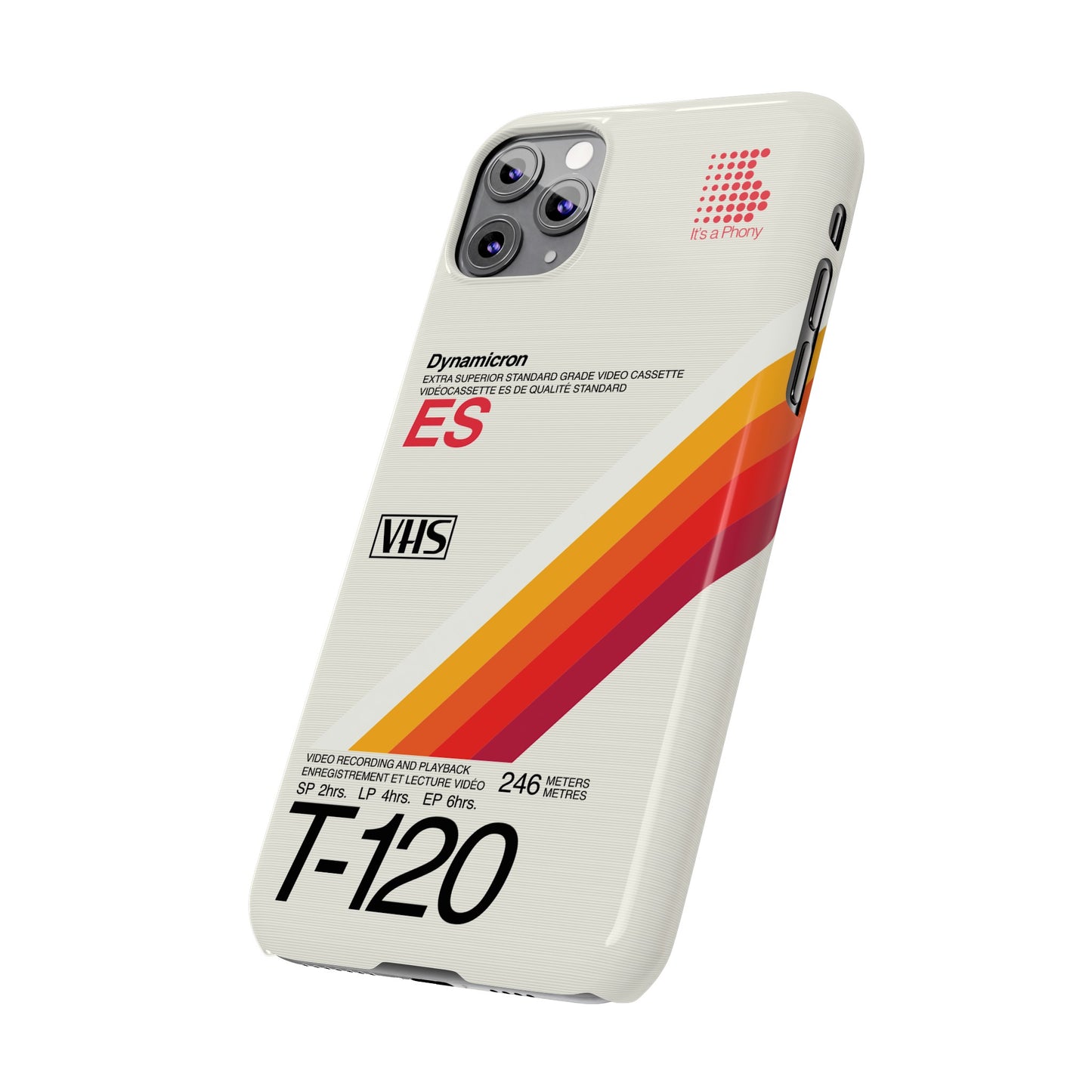VHS Visions - retro Sony ES T-120 VHS tape inspired slim iPhone cases
