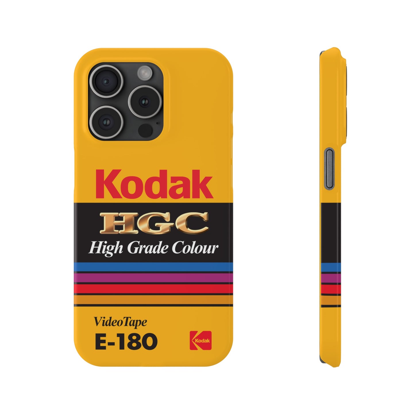 VHS Visions - retro Kodak HGC High Grade Colour E-180 VHS tape inspired slim iPhone cases