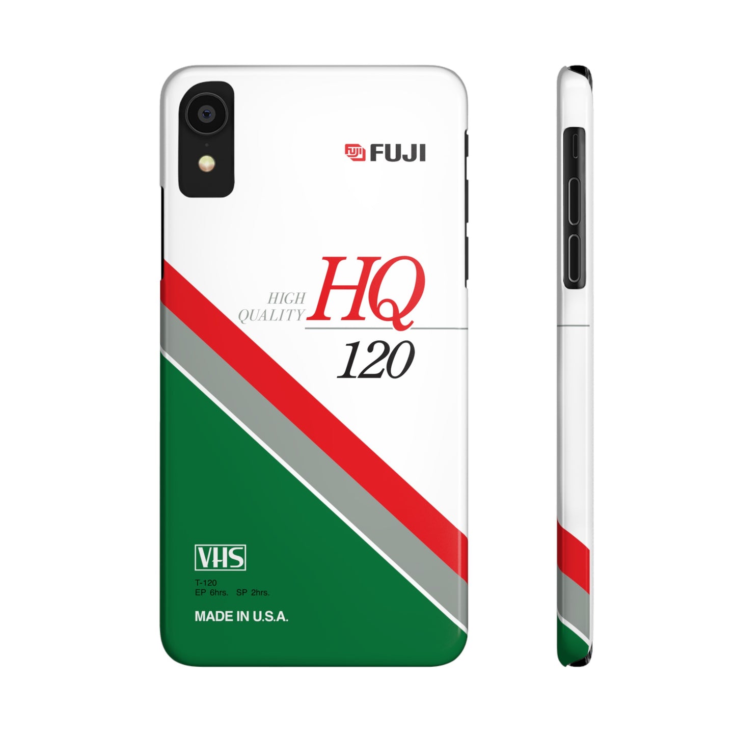 VHS Visions - retro Fuji HQ 120 VHS tape inspired slim iPhone cases