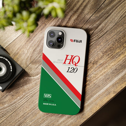 VHS Visions - retro Fuji HQ 120 VHS tape inspired slim iPhone cases
