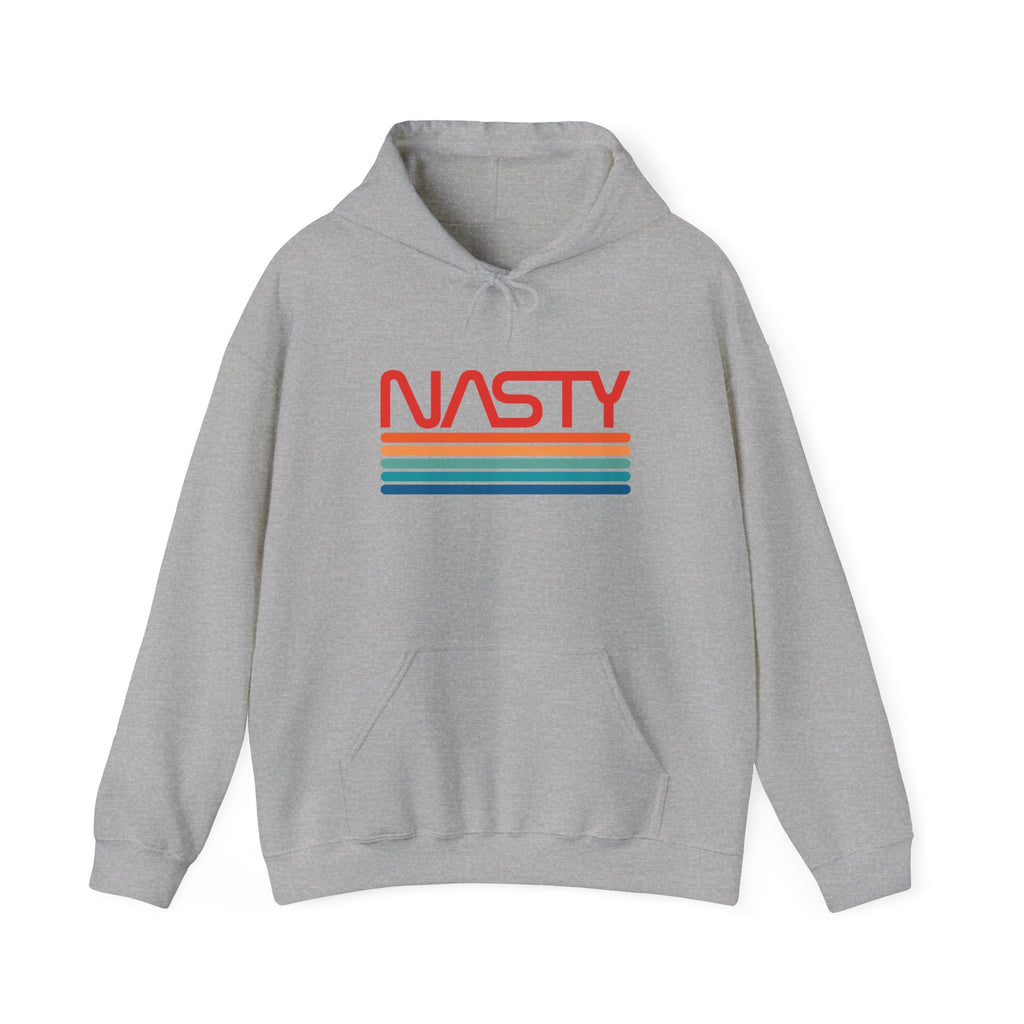 NASTY vintage rainbow NASA logo inspired unisex hooded sweatshirt