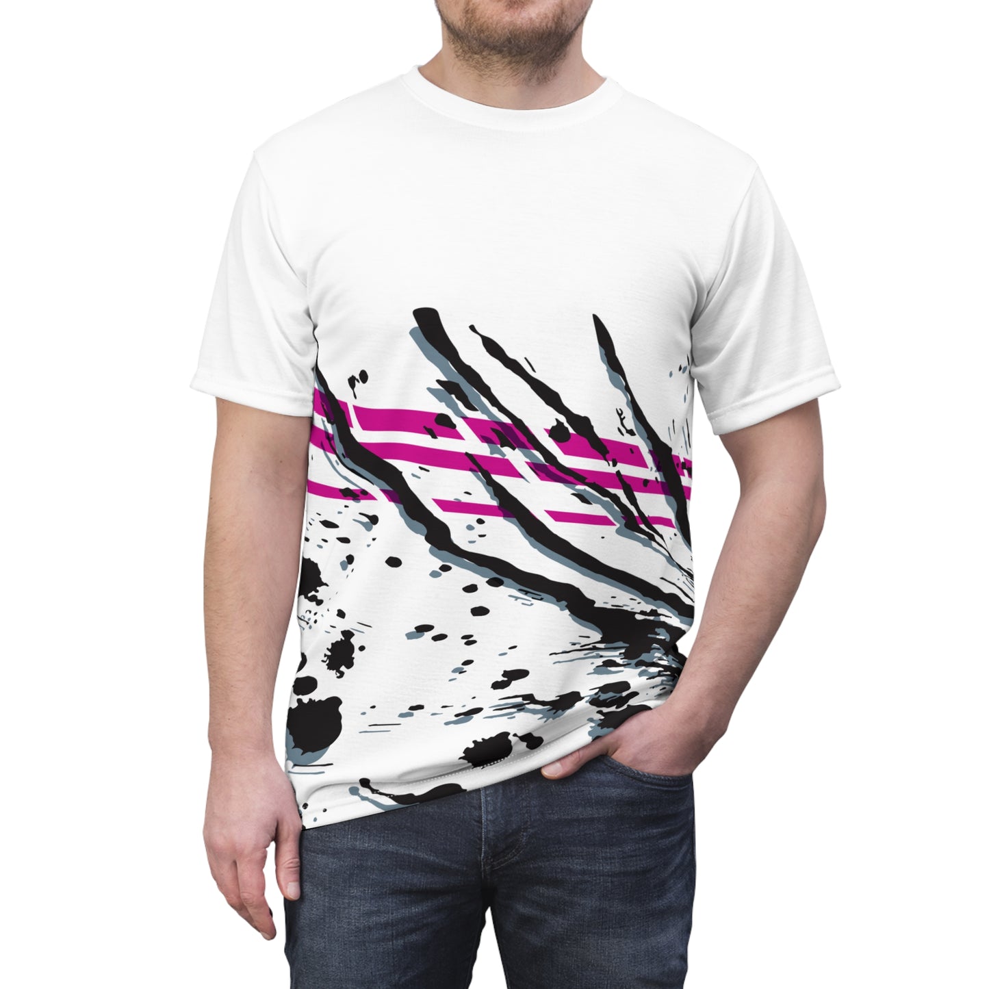 Black Paint - Trapper Keeper inspired unisex cut & sew all over print tee