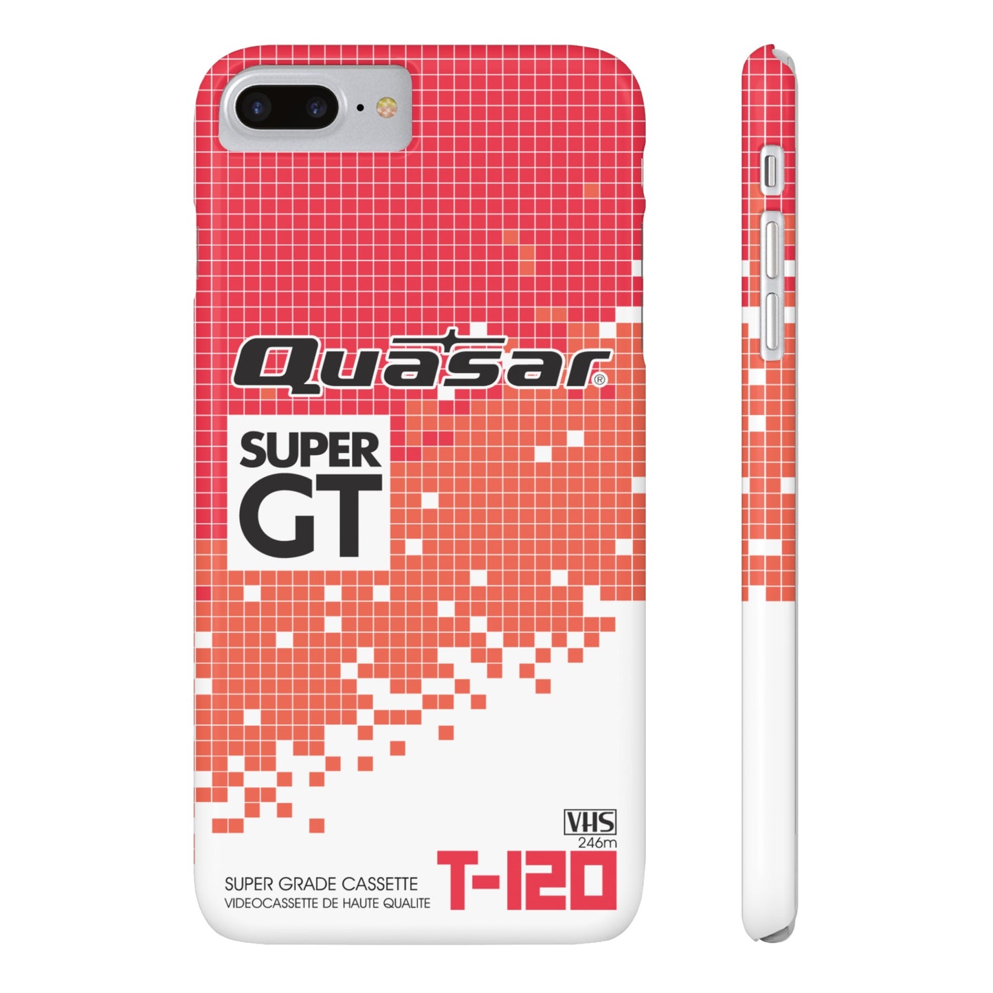 VHS Visions - retro Quasar Super GT T-120 VHS tape inspired slim iPhone cases