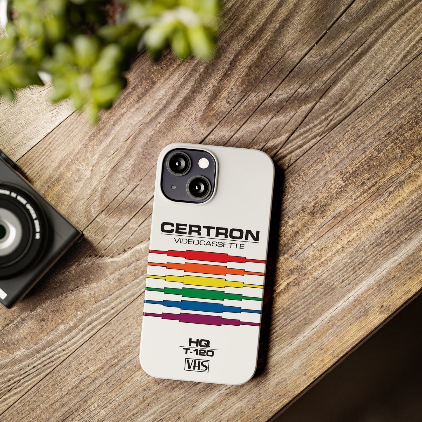 VHS Visions - retro Certron HQ T-120 VHS tape inspired slim iPhone cases