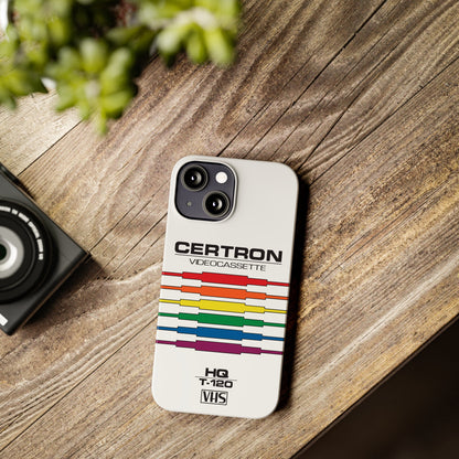 VHS Visions - retro Certron HQ T-120 VHS tape inspired slim iPhone cases