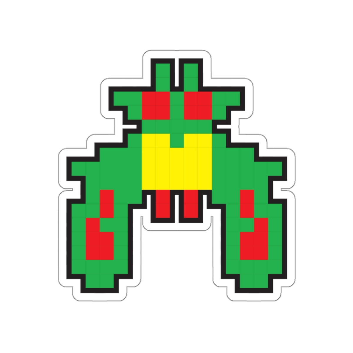 8-bit Legends: Galaga Green Boss die-cut stickers