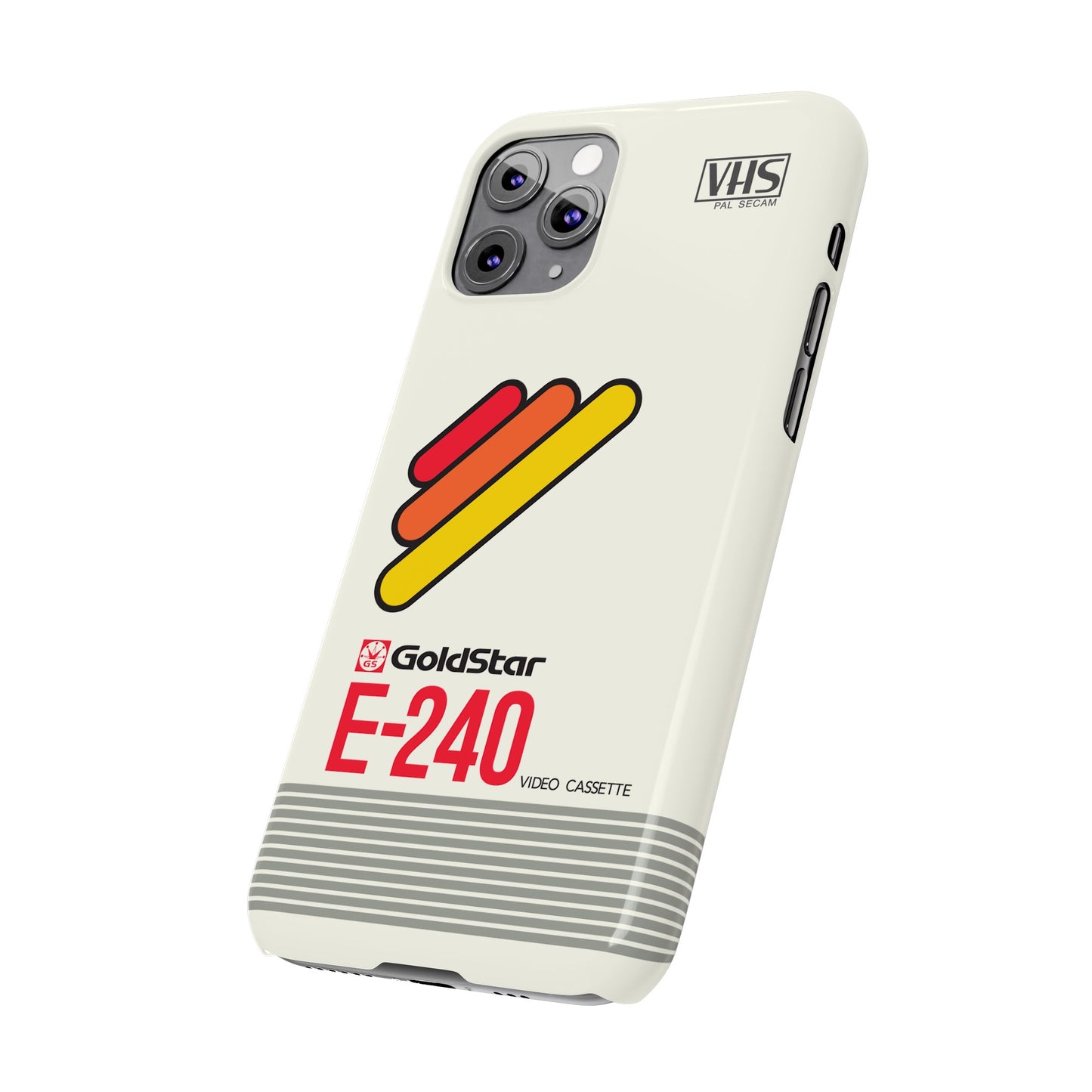 VHS Visions - retro Goldstar E-240 VHS tape inspired slim iPhone cases