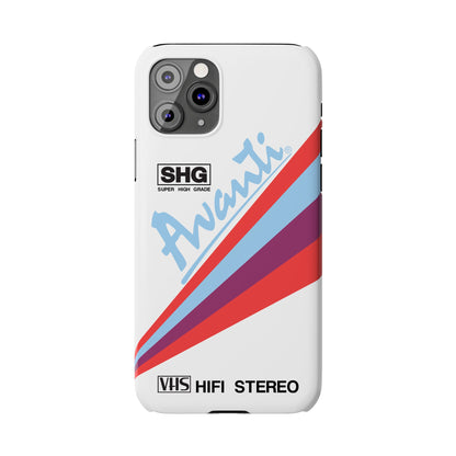 VHS Visions - retro Avanti SHG VHS tape inspired slim iPhone cases