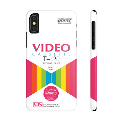 VHS Visions - retro Masterbilt T-120 Super High Grade VHS tape inspired slim iPhone cases